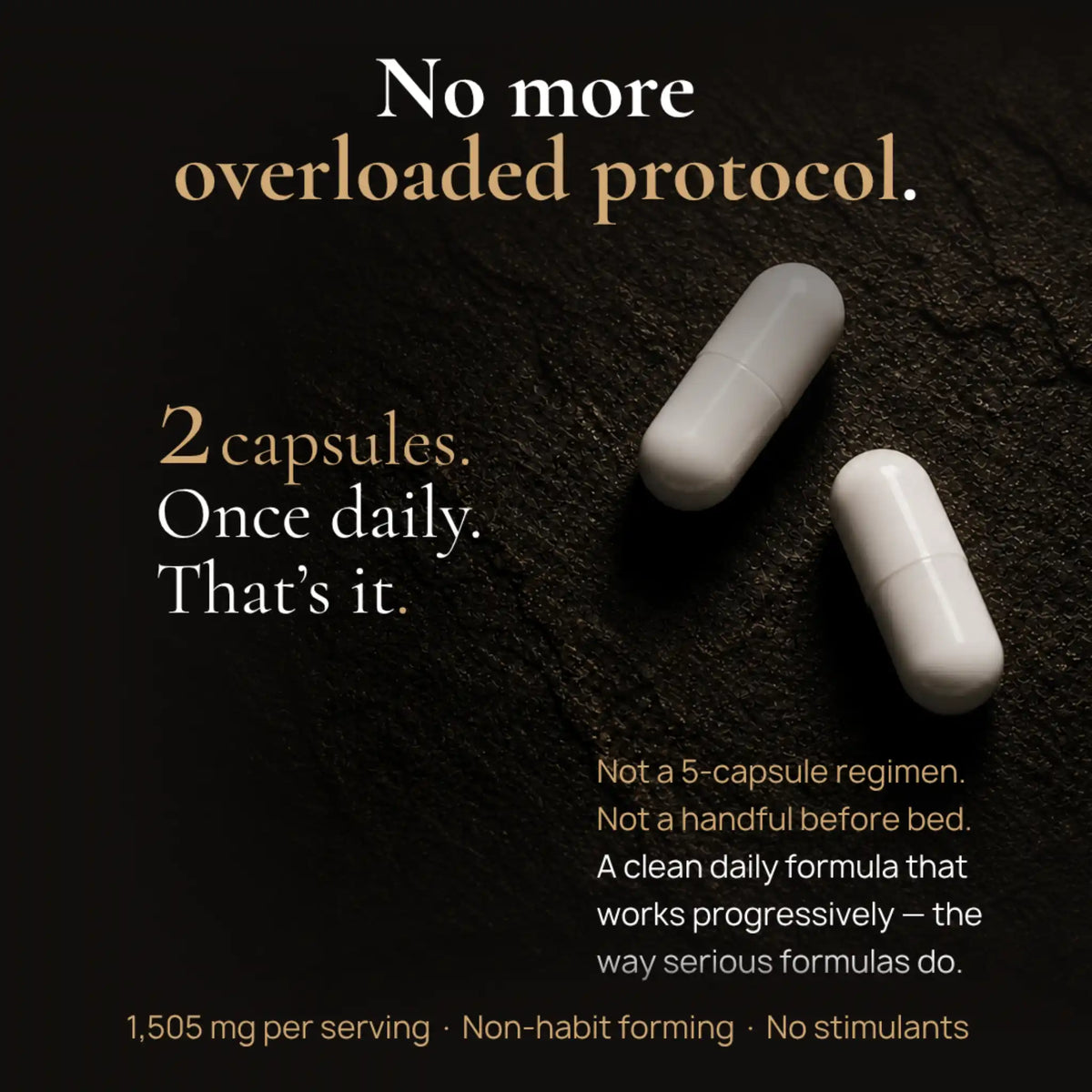 BlackMaca Two Capsules Once Daily No Overloaded Protocol