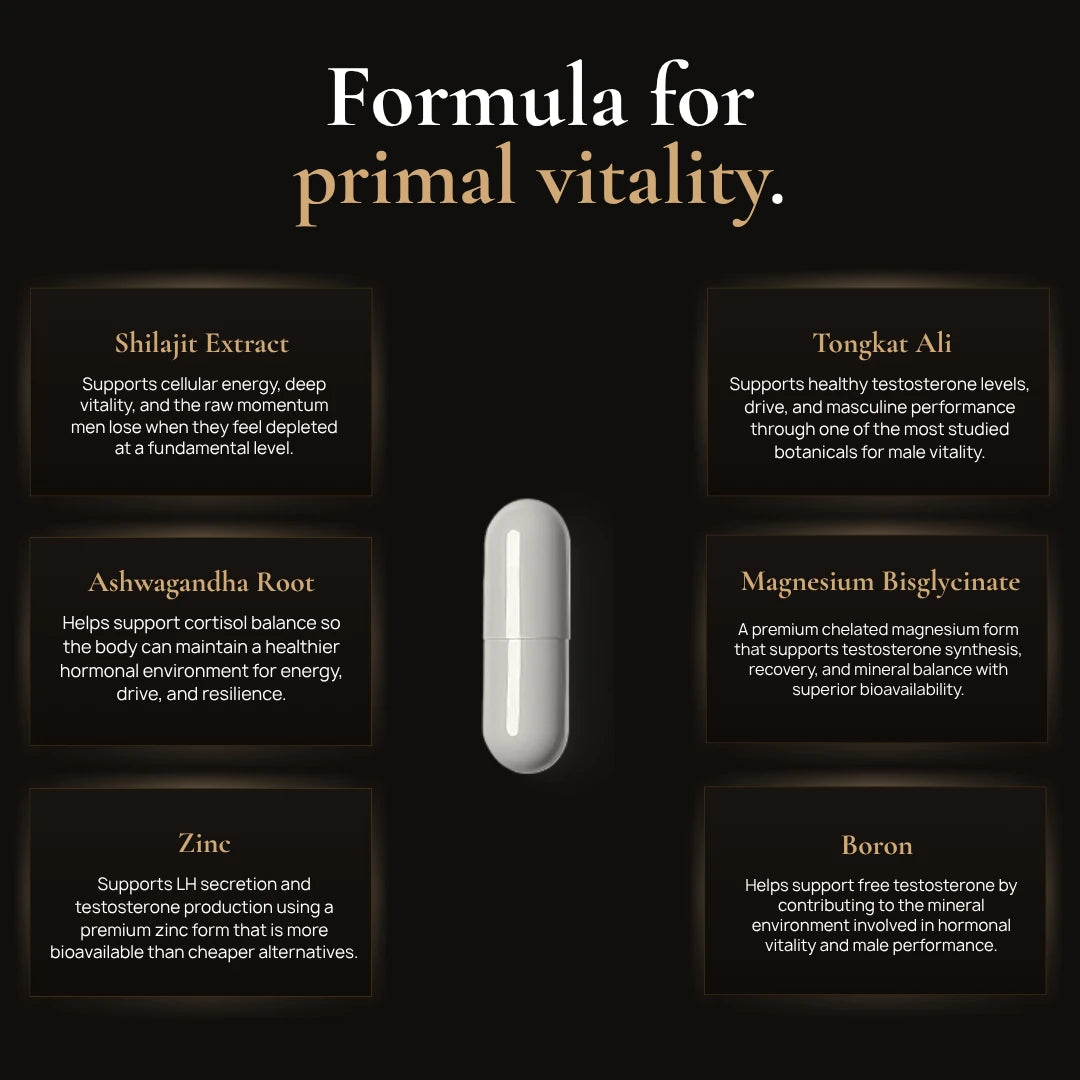 BlackShilajit Formula for Primal Vitality Ingredients