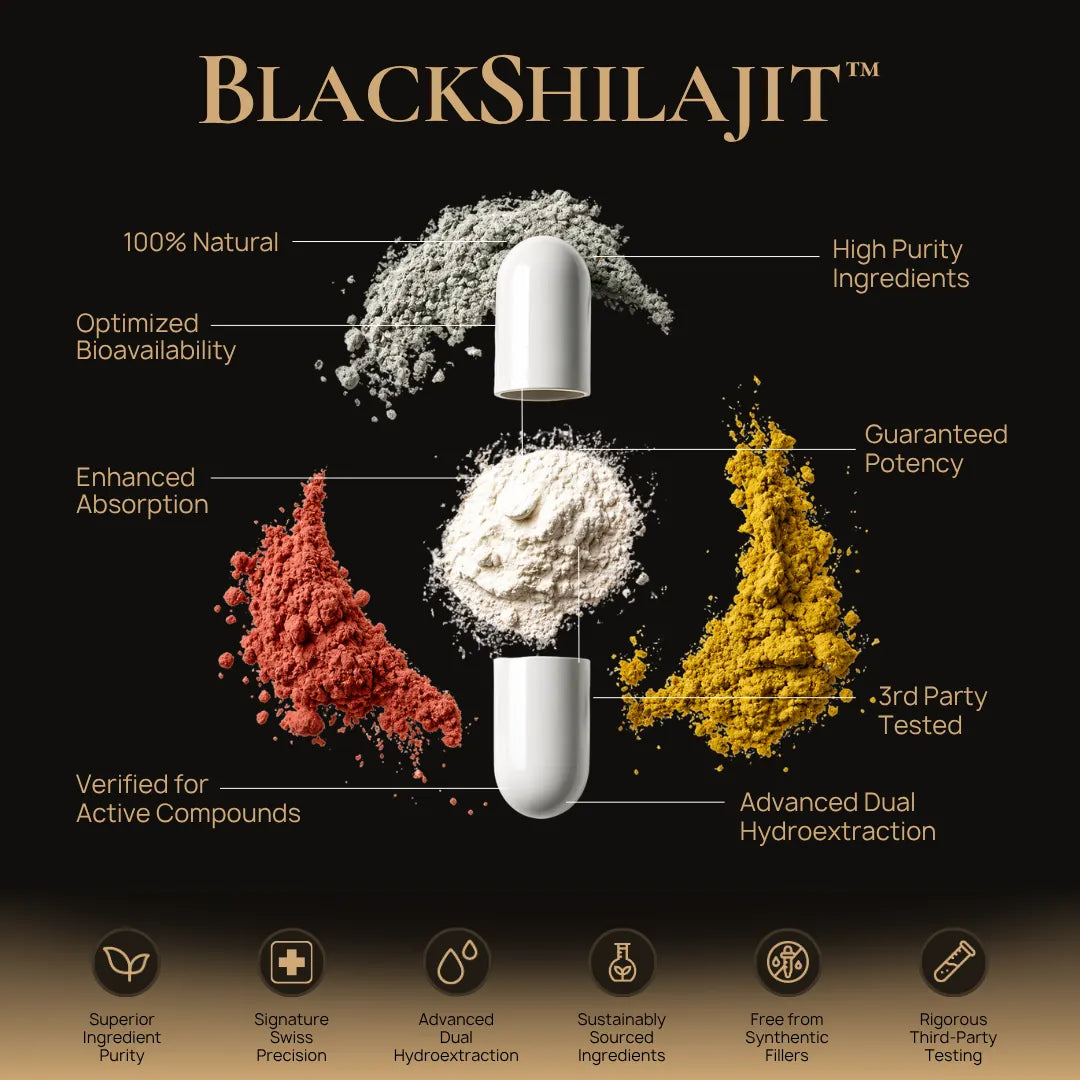BlackShilajit Pill With Ingredients High Purity Formula