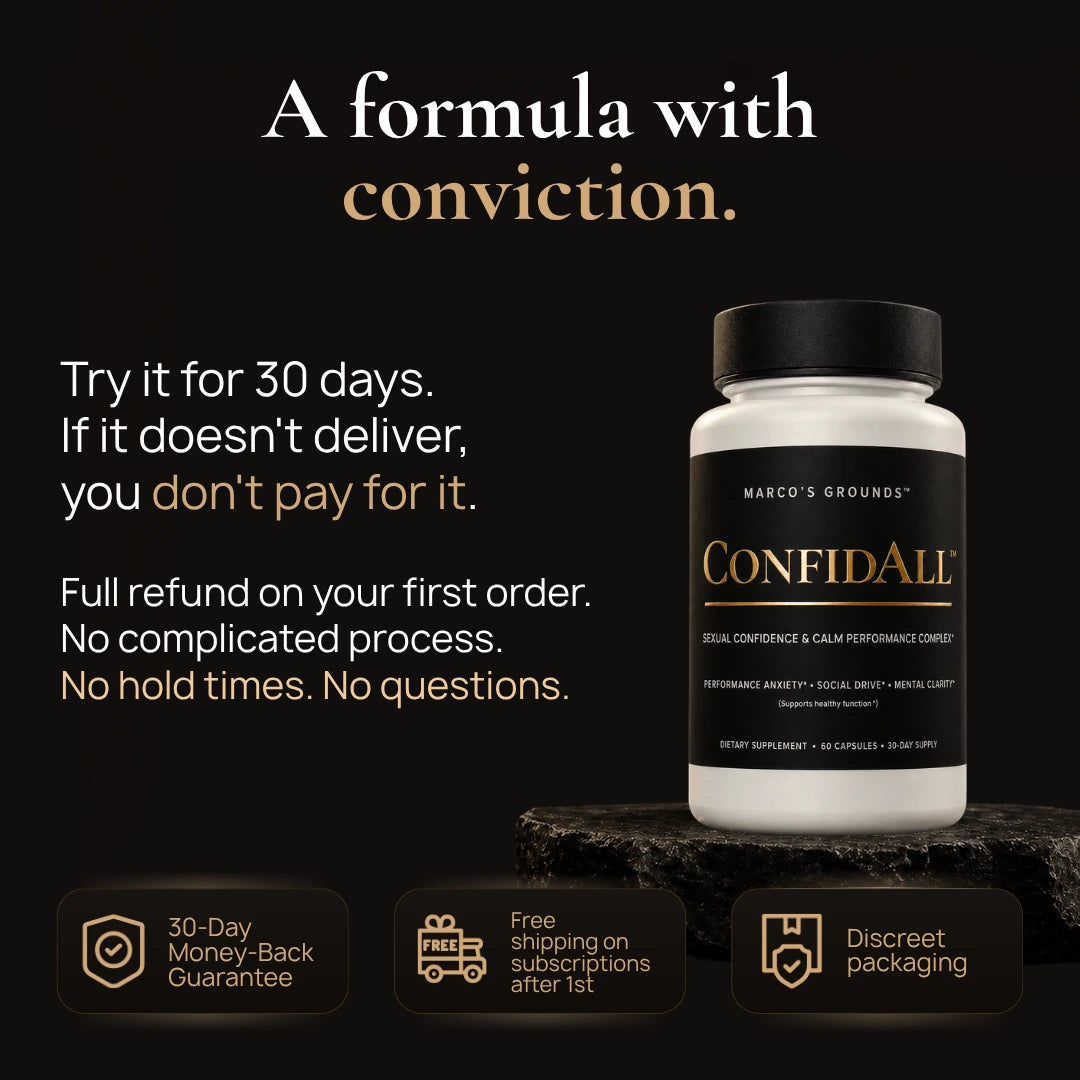 ConfidAll 30-day Money Back Guarantee Calm Confidence Formula
