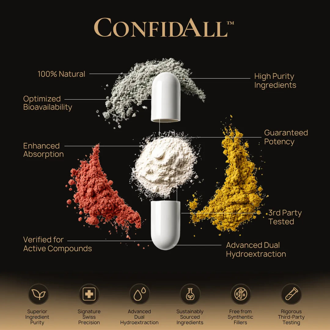 ConfidAll Capsule Ingredients Bioavailability and Purity infographic