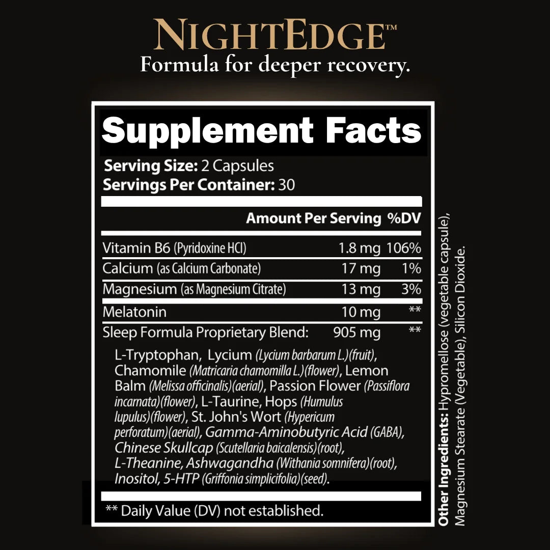 Executive Reset Stack NightEdge Supplement Facts