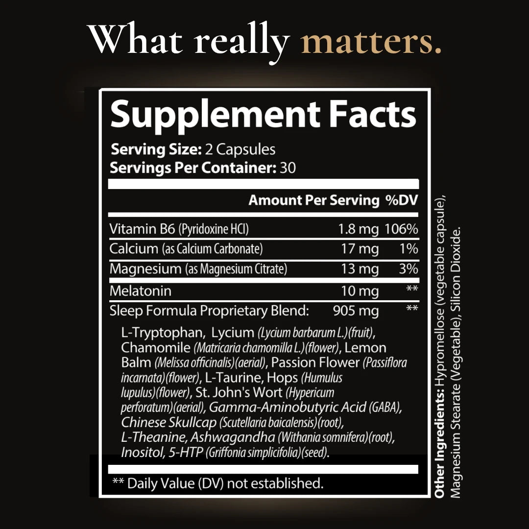 NightEdge Supplement Facts Sleep Formula Proprietary Blend